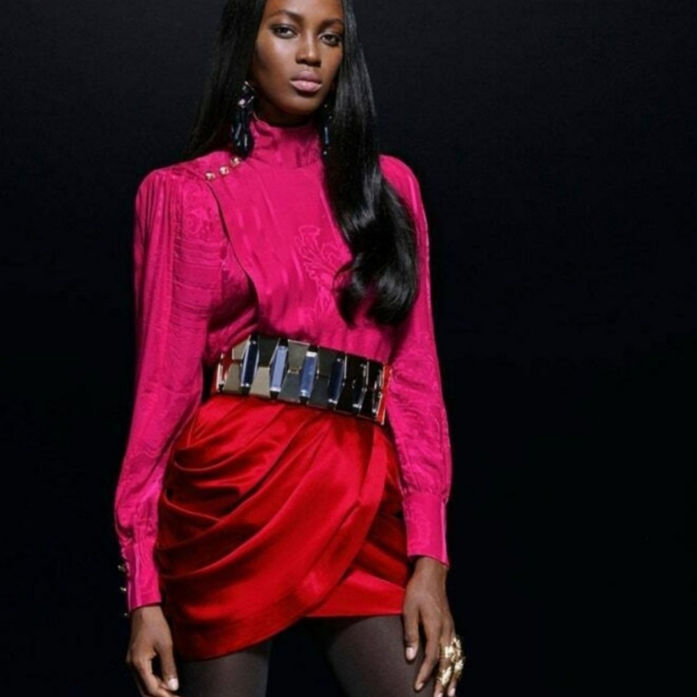 Balmain Fuchsia and Red Blouse